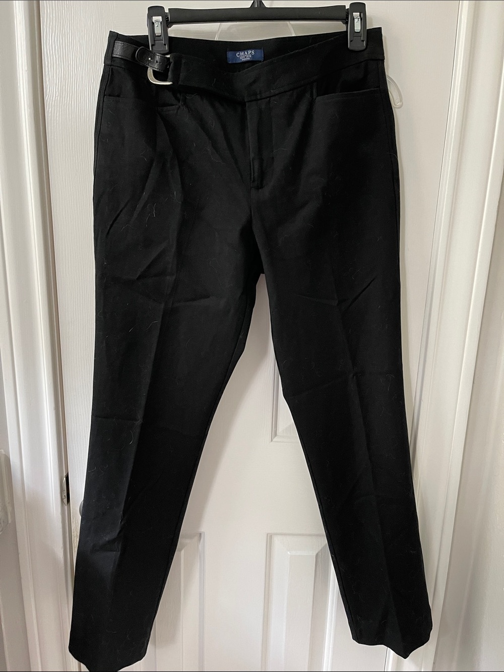 Chaps Men's Black Dress Pants with Side D-Ring Detail